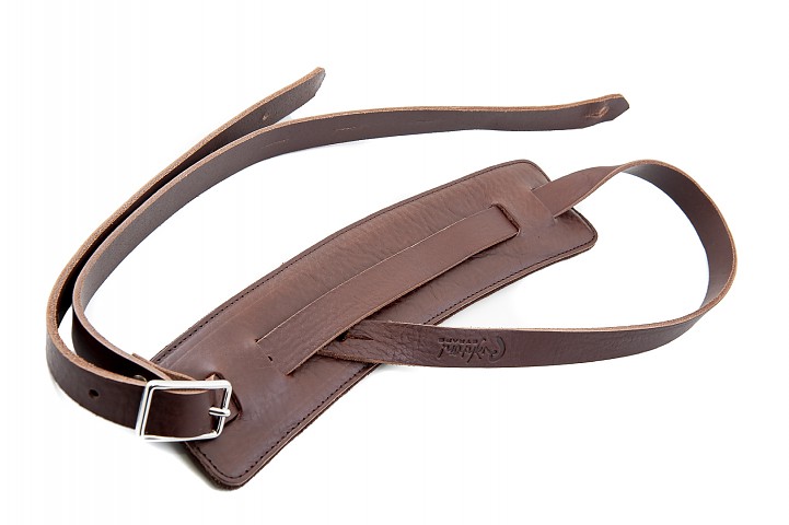 rock-classic-slim-brown-leather-guitar-bass-strap-saddle strap